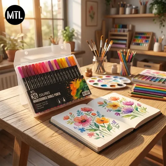 Marcadores Para Pizarra Blanca MTL Set 36 Piezas Colores Surtidos Plumones Borrables Escritura Suave Secado Rápido Punta Redonda Para Oficina Escuela Universidad Hogar Aula Presentaciones