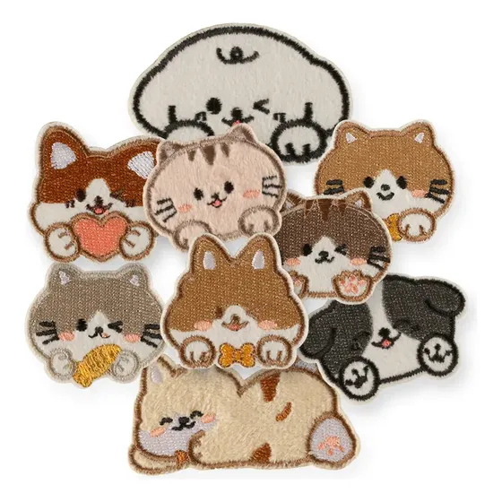 9 Bonitos Parches Bordados De Animales Autoadhesivos Plancha