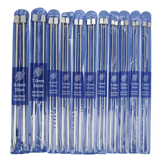 Kit De Agujas De Tejer De Una Sola Punta, 11 Pares, Varios T
