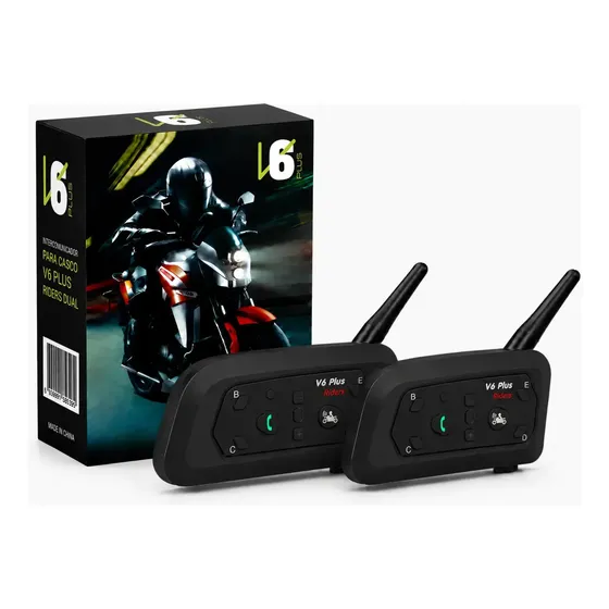 Pack X2 Intercomunicador Bluetooth Moto V6 Plus Usb-c Casco