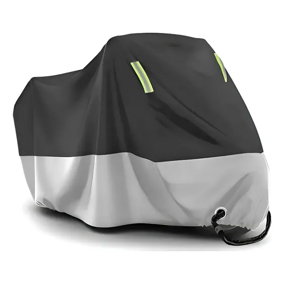 Funda Cubre Moto Impermeable Para Exterior Con Bandas Reflectivas