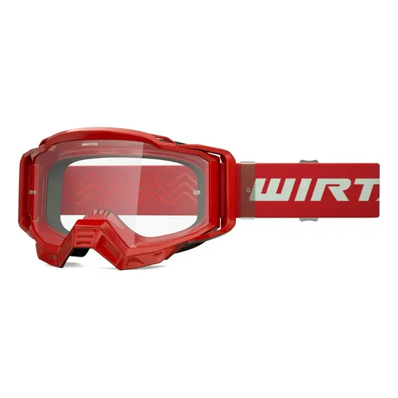 Antiparras Motocross Wirtz Element Enduro Mx Atv Mtb Moto Lente Transparente Armazón Rojo Talle Universal