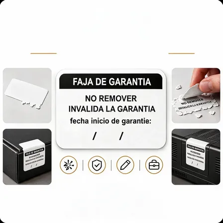 100 Etiquetas Blancas De Seguridad Destructibles Impresas