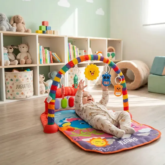 Gimnasio Para Bebe Manta De Actividades Alfombra Didactica Con Piano Musical Luz Y Sonido Juguete Estimulacion Temprana Juegos Didacticos Recien Nacido