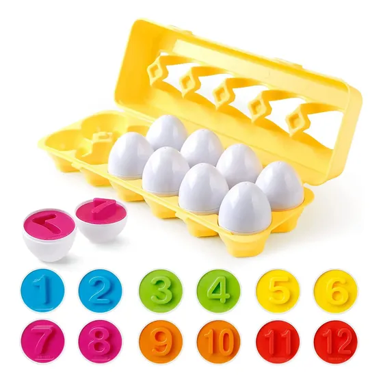 Set De Encastre Infantil Huevera Didactico X 12 Huevos
