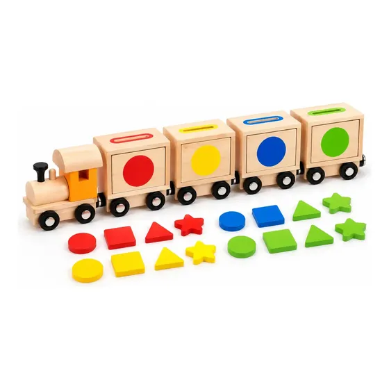 Tren Didáctico Madera Imantado Clasificador Formas 16 Piezas Multicolor Tienda Cracovia