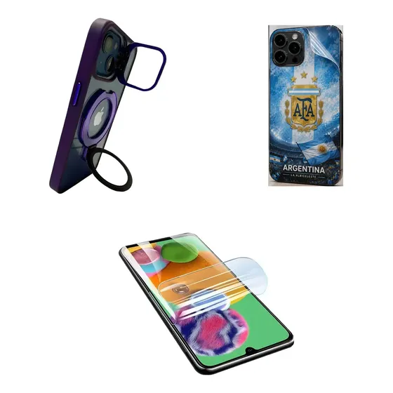 Kit Iphone 11: Funda Magnética Violeta + Protector Pantalla + Film Hidrogel Personalizado