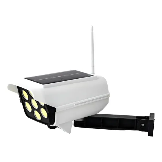 Camara Falsa Solar Ip Reflector Sensor Movimiento Ditron Color Blanco