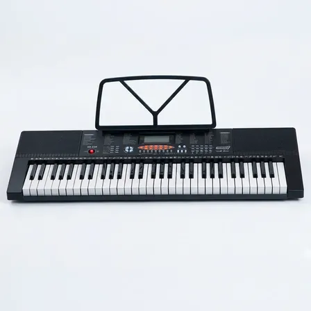 Órgano Teclado Musical 61 Teclas Sunset + Microfono Fuente  Negro