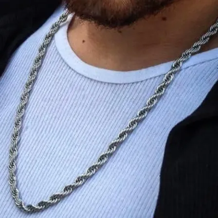 Cadena Hombre Acero Quirúrgico Moderna 60cm Collar Cuello