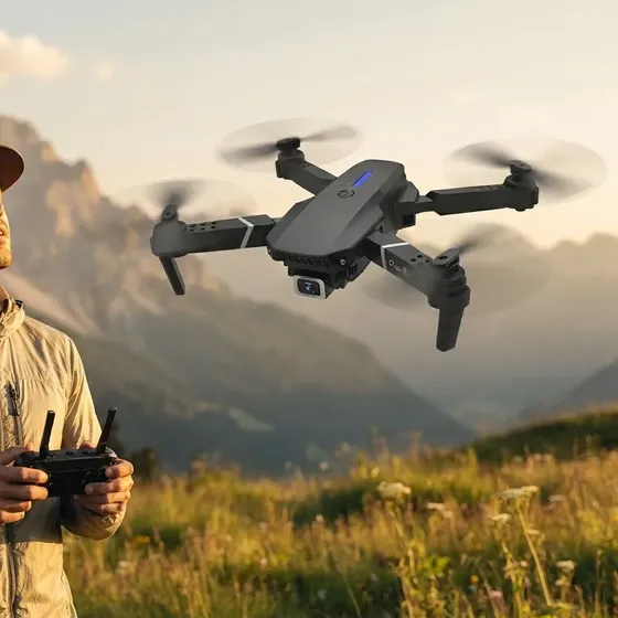Drone E88 Plegable 2 Cámaras Ahd 2 Baterías Tope De Gama