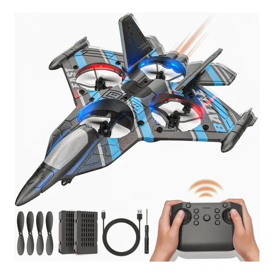 Dron Bezgar Para Niños Avión Rc 2.4ghz Con Helicóptero Y L