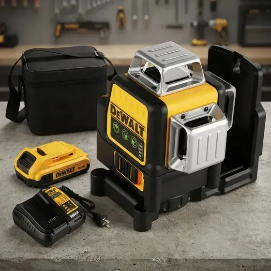 Nivel Laser De Lineas Dewalt Dw089lg 3x360 Verde Con Cargado