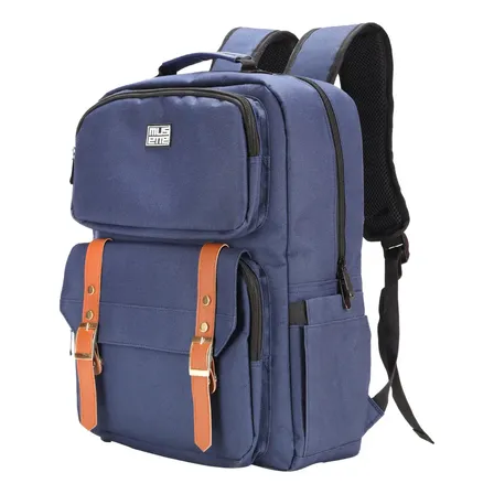 Mochila Porta Notebook 15.6 Oxford Urban Impermeable Musette Azul Liso