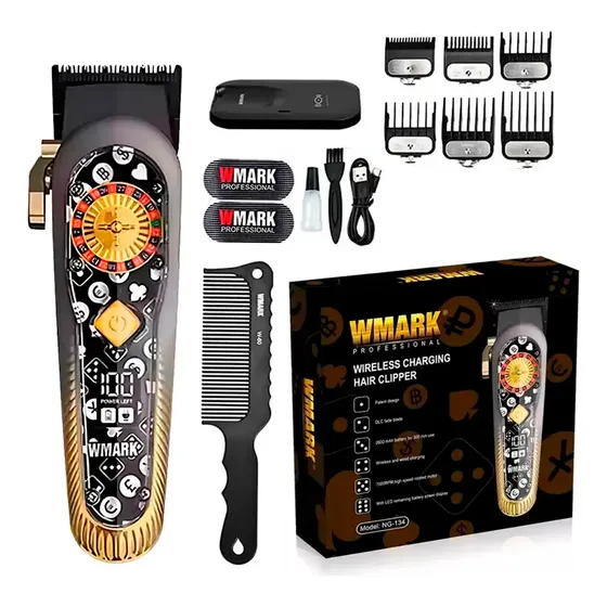 Cortadora de Pelo Profesional Carga para inducción Wmark Ng 134 color negro/dorado