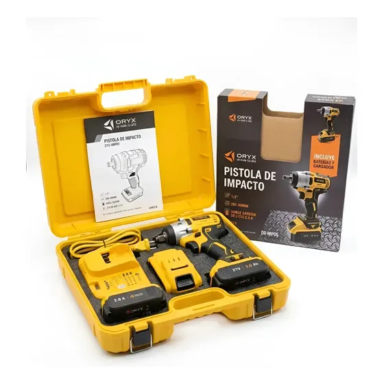 Llave De Impacto Inalámbrica Oryx + 2 Baterías Li-ion