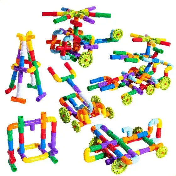 Juego 100 Piezas Bloques De Construcción Tipo Tubo