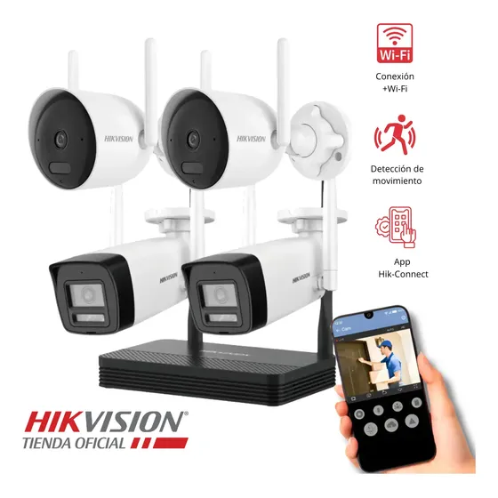 Kit Easylink Hikvision Nks424w0h +2 Bullet Exterior 4mp Wifi