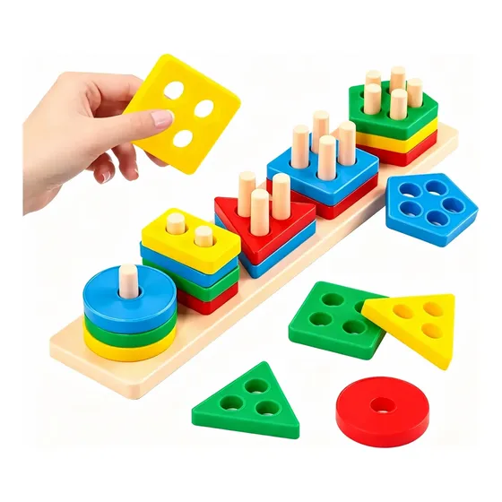 Juguete Montessori Encastre Formas Y Colores