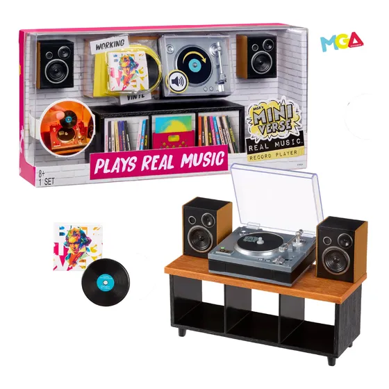 Set De Reproductor De Vinilo Miniatura Miniverse Para Jugar