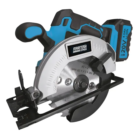 Sierra Circular Recargable Inalámbrica 20v 165mm 4a 45/90°