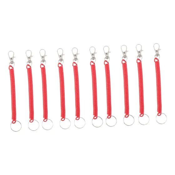 10pcs Cordón Elástico Para Teléfono, Llavero Antirrobo Rojo