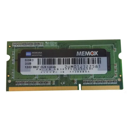 Memoria RAM DDR3 2GB 1333MHz SODIMM PC3-10600 Notebook Memox OEM