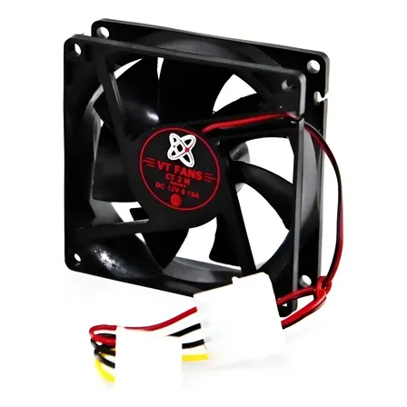 Turbina Fan Cooler 12v 80x80 X25mm Buje Molex Vt-fan Negro
