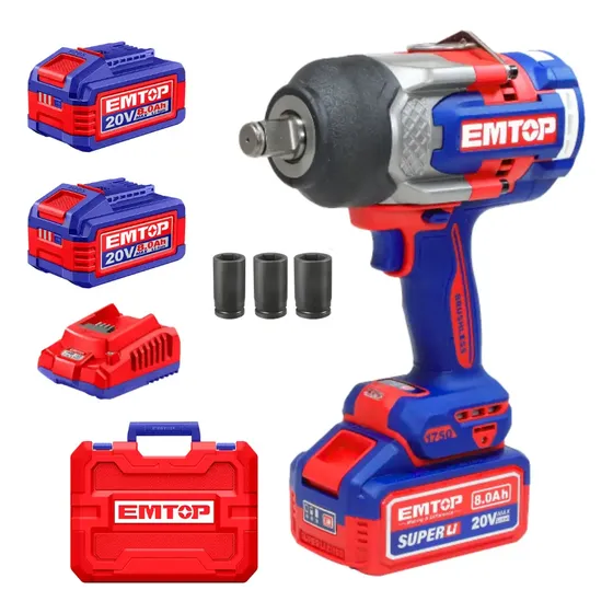 Llave De Impacto Inalambrica  1750nm Brush Emtop+ Accesorios