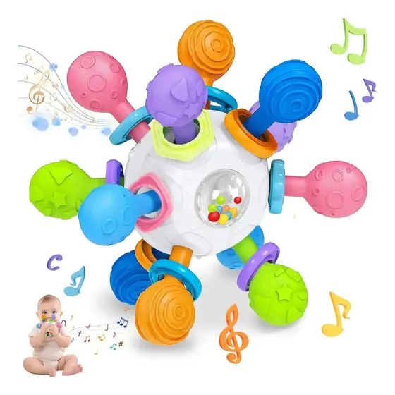 Sonajero Masticar Sensorial Montessori Para Bebé W.g.s