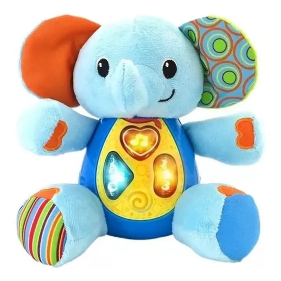 Peluche Didáctico Amigo Inteligente Elefante Celeste Winfun
