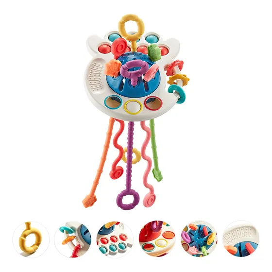 Juguete Sensorial Pulpo Cuerdas 4 En 1 Estimulación Temprana