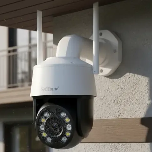 Cámara de seguridad SriHome SH041 Ip camara con resolución 5MP visión nocturna incluida color blanco