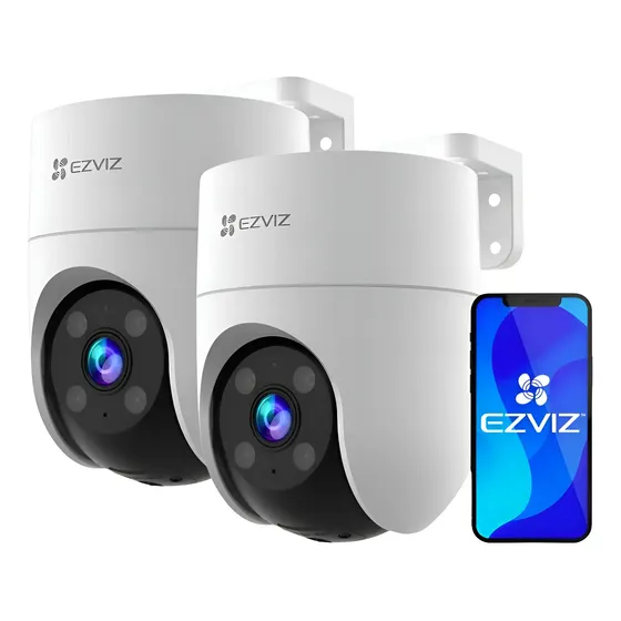 Kit 2 Camara Wifi Ezviz H8c Full Hd 2mp Domo 360 Blanco