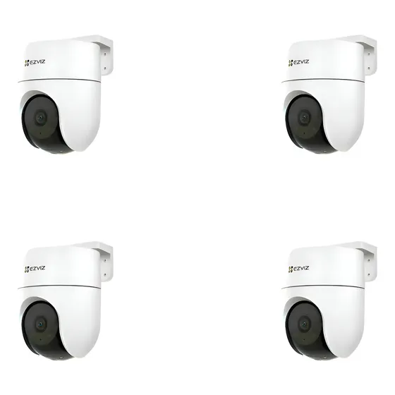 Kit 4 Camaras Ezviz H8c 2mp Exterior Wifi Color Sirena Audio