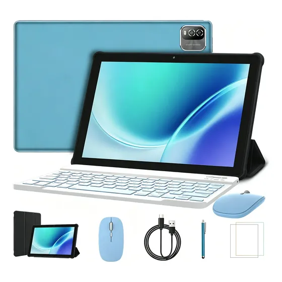 Tablet Pritom 10.1 Android 16 Con Teclado Mouse Blue
