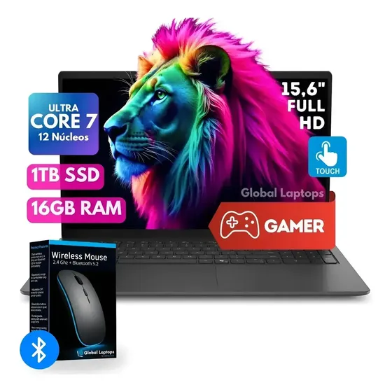 Dell Gamer Core Ultra 7 255u 16 GB Ddr5 1 TB Ssd Pantalla táctil 15,6 FHD 1920 px x 1080 px Incluye Windows 11 Intel Graphics Laptop con regalo LD15260