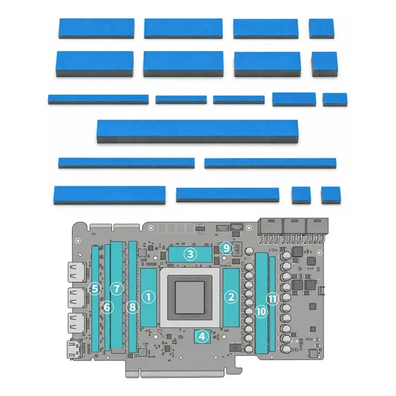 Kit Thermal Pads Palit Geforce Rtx 3080 / 3080 Ti Gamerock Gris