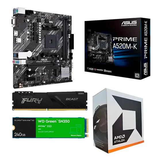 Combo Actualizacion Pc Amd Mother Micro Memoria Disco Ssd