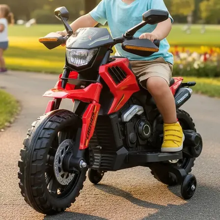 Moto A Bateria Infantil 6v Niño Distribuidora Junior Luz Y Sonido Rojo