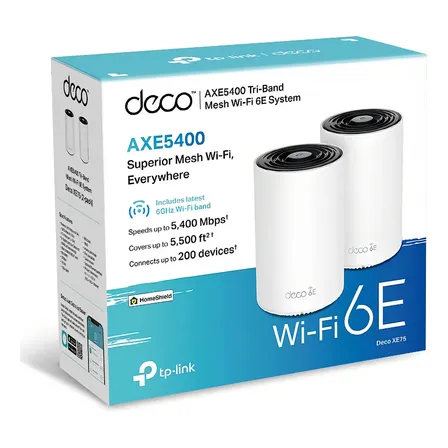 Sistema Mesh Wifi 6E TP-Link Deco XE75 Tri-Banda AXE5400 2 unidades Blanco