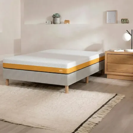 Colchón Elemental Calm y Sommier Terrenal 2 plazas 140x190 Gris Claro En caja