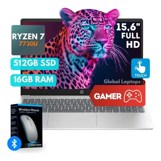 HP Gamer Ryzen 7 512 GB SSD 16GB RAM Pantalla Táctil FHD 1920 px x 1080 px Amd Radeon Graphics incluye Windows Con Regalo