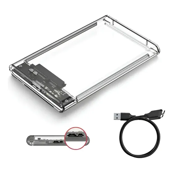 Carry Disk 2.5  Sata A Usb 3.0 Acrílico Transparente 5gbps