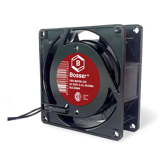 Turbina Ventilador Bosser 220V 80mm Negro CBO-8025B-220 Ruleman Led