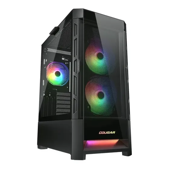 Gabinete Gamer Cougar Duoface Rgb, e-ATX 3x Fans Argb, Negro