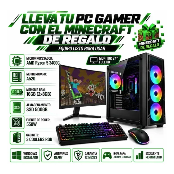 Pc De Escritorio Amd Ryzen 5 3400g