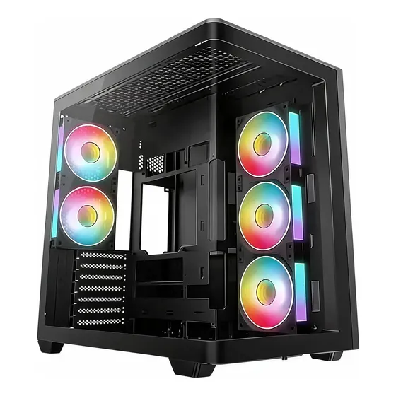 Gabinete Deepcool CG590U 5F ARGB Vidrio Templado Curvo Panorámico de una sola Pieza | 5 Coolers ARGB/PWM + Hub/Controlador ARGB | ATX/M-ATX/ITX USB Tipo C