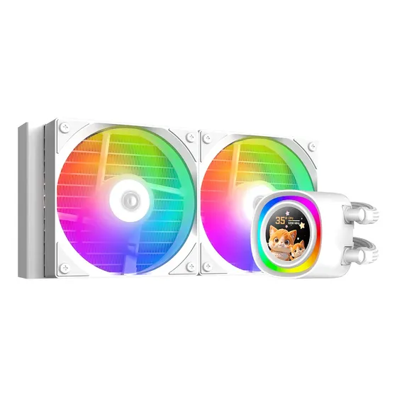 Cooler líquido AIO Id-Cooling FX240 LCD RGB Blanco 240mm para Intel/AMD