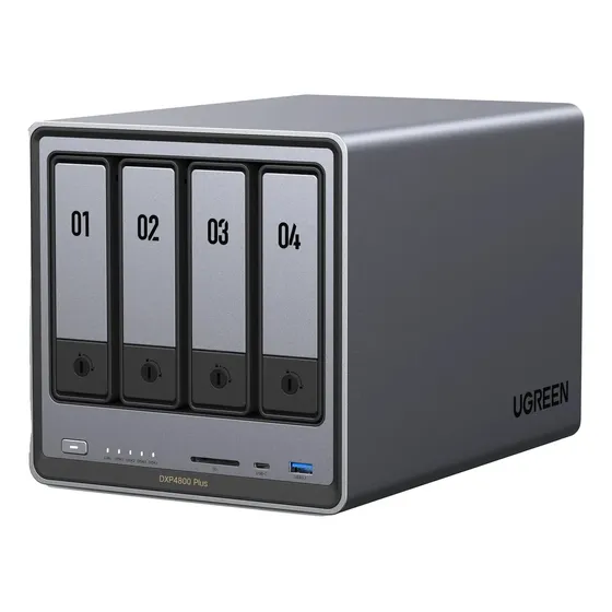 Servidor NAS de 4 Bahias Ugreen Nasync Dxp4800 Plus - CPU Intel Gold 5-core - 8GB RAM - HDMI 4K - 2.5GbE 10GbE - Ugos OS